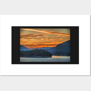 Canada. British Columbia. Islands of Georgia Strait. Sunset. Posters and Art